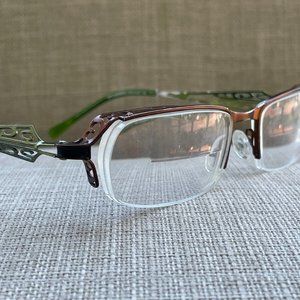 Morel France Women Glasses Frame Brown/Green Tone KOALI Eyeglasses Frame